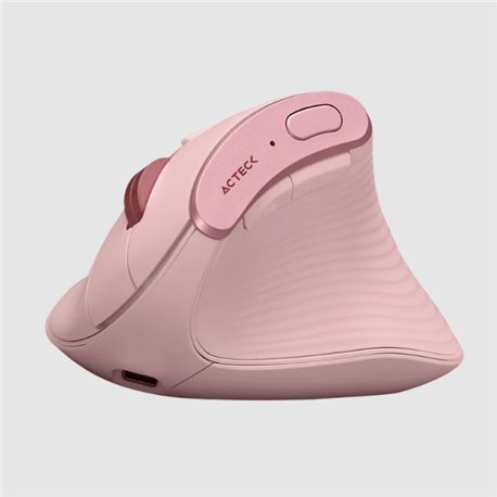 Mouse Acteck Ergonómico Vertical Virtuos Fitt Pro MI770 Rosa Inalambrico/Bluetooth 2400DPI Scroll rapido 8 Botones Recargable 50