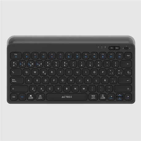Teclado Inalámbrico Acteck Inspire Trek TI737 Negro-Gris 2.4 MHz 2 modos BT Teclas de Membrana Tipo Tijera Teclas L28.9 x A15.4 