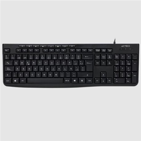 Teclado Alambrico Acteck Inspire Prime TA222 Negro Teclas de Membrana 1.5 mts cable Essential