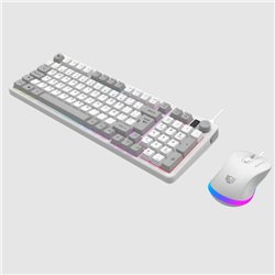 Kit Teclado y Mouse Balam Rush Gamer Squad Conquest KG515 Blanco USB RGB 7200 DPI Anti-ghosting Mouse Óptico Diseño Compacto Tec