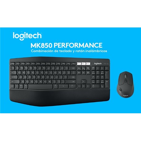 KIT TECLADO Y MOUSE LOGITECH BLUETOOTH MK850 PERFORMANCE CONECTA 3 DISPOSITIVOS COMPATIBLE MAC/WIN