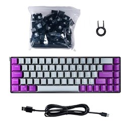 Teclado Naceb mecanico alambrico RGB 69 teclas con intercambiables modelo NA-0963G color Gris