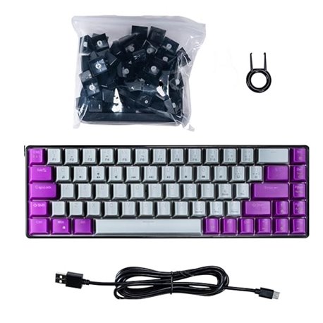 Teclado Naceb mecanico alambrico RGB 69 teclas con intercambiables modelo NA-0963G color Gris