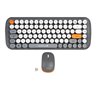 Kit Teclado y Mouse Mechanic inalambrico estandar 105 teclas gris/blanco