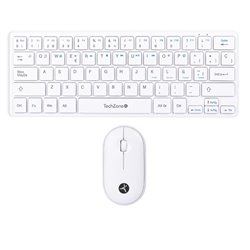 KIT Teclado y Mouse Young Pop inalambrico mini 64 teclas blanco