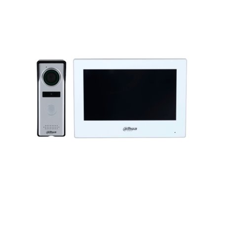 Kit Dahua DHI-KTA02 de videoportero Hibrido/ Frente de Calle Analogico con Camara de 1.3 MP/ Monitor Touch de 7 Pulgadas WiFi/ 4