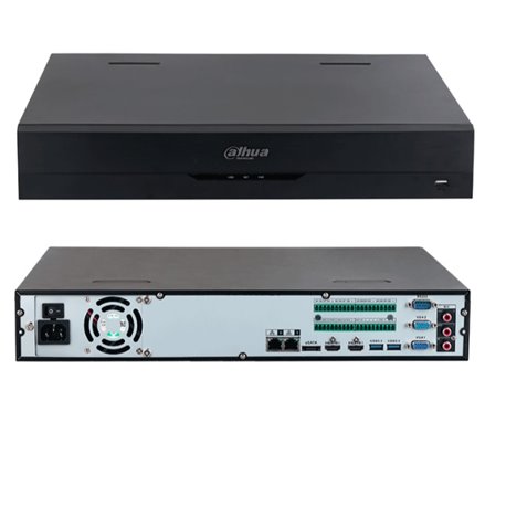 NVR Dahua DHI-NVR5432-EI 32 canales IP 4K con tecnología Acupick WizSense y Smart H.265+. Rendimiento de 384 Mbps 4 bahias para 