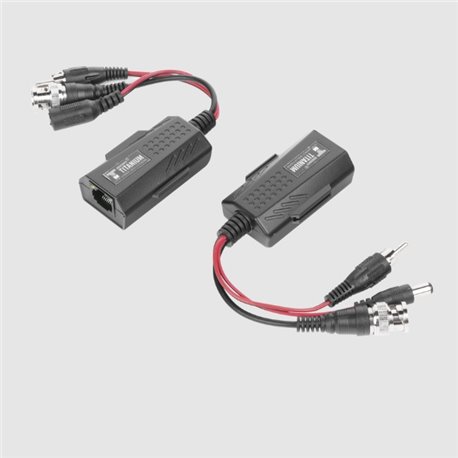 Kit transceptores Epcom TT-101-PVA-TURBO envía alimentación 12V/24Vcc/AC video y audio a una distancia de hasta 150 m en 4K para