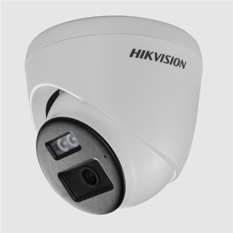 Camara Hikvision DS-2CE78K0T-LTS Turret turbohd 3k 5mpx lente 2.8 mm IR 40 m + 40 m luz blanca audio bidireccional microfono y b