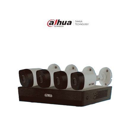 Kit Saxxon SUA-KIT/XVR1E04-I/4-B10P-0280B - Kit 4 Canales HDCVI / 4 Camaras B10P de 1MP 720 lente 2.8mm Apertura Hasta 100°/ Gra