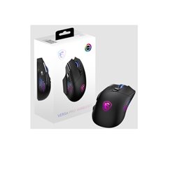 Mouse MSI VERSA PRO WIRELESS Negro RGB 2.4G inalambrico Bluetooth 5.3 y USB 2.0 Max 26000 DPI Hasta 80 horas de bateria