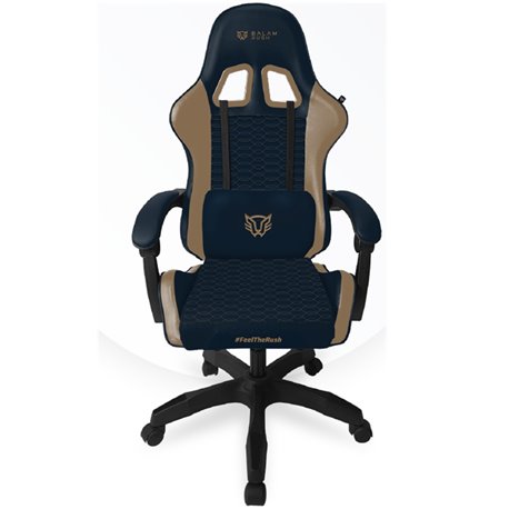 Silla Gamer Balam Rush Power Rush V2 Azul Camel descansa brazos soporta hasta 120kg