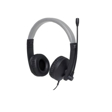 Audifono diadema alambrico Perfect Choice con USB y microfono ajustable modelo PC-112167 Loudy color Negro