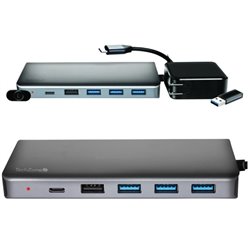 Docking Station SILVERLY HUB1 Negro compatible con Windows y MacOS 1xUSB2.0 3xUSB3.0 1xMicroSD 1xSD 2xHDMS4K 2xUSB C 1xRJ45 1xVG
