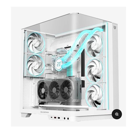 Gabinete Balam Rush Tank Expert Curve 7800 Media torre Blanco cristal panel curvo 5xVentiladores ARGB ATX /Micro ATX/ Mini ITX s
