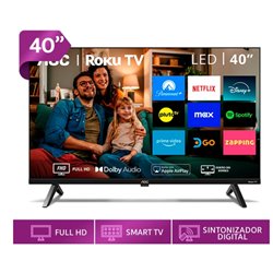 Smart TV AOC 40 pulg RokuTv LED Full HD 1920*1080 Wifi 3HDMI 1USB Ethernet