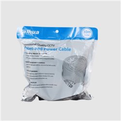 Cable Dahua DH-PFM942I-30-5 de 30 m armado para video y energia para camaras hasta 4k conector BNC y energia de uso exterior e i