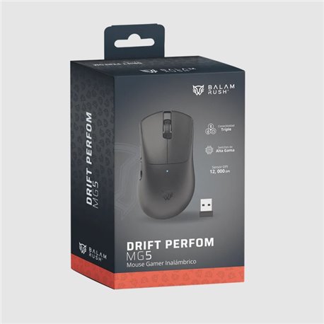Mouse Balam Rush Drift Perform MG5 Negro Inalambrico 2.4Ghz Bluetooth 5.1 12000DPI bateria recargable