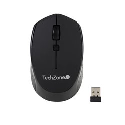 Mouse Techzone Start Black Negro Mate Inalambrico Alcance 10m. 4xBotones DPI 1600 Compatible con Windows y macOS