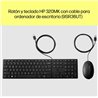 Kit de teclado y mouse óptico HP 320MK 1000DPI