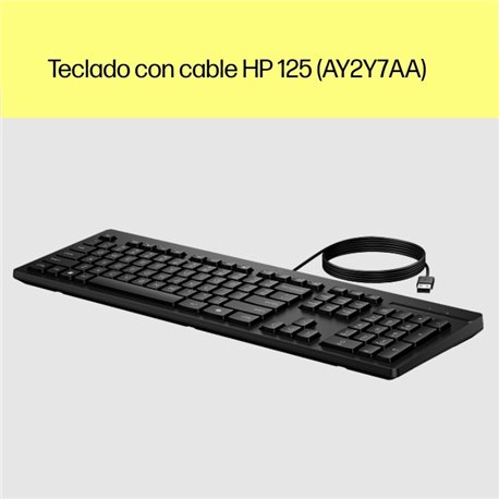 Teclado HP alámbrico 125 USB Negro 1acs