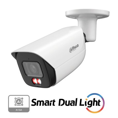 Camara Dahua DH-IPC-HFW3249E-S-IL IP bullet 2 mpx lente 2.8mm IR 50 m metalica wisense/ Iluminador dual/ audio/ 107° de Apertura