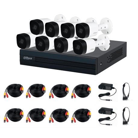 Kit DAHUA KIT/XVR1B08-I/8-B2A21N-U - Kit con DVR Cooper-I WizSense de 8 Canales ofrece 8 cámaras de 2 MP con visión 1080p tecnol