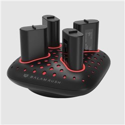 Base Carador Balam Rush para controles con 4 baterias ChargeCore Quad BC400 compatibles con Xbox One y Xbox Series cada una con 