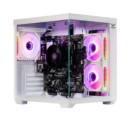 Gabinete Naceb gamer Mini-Tower con Micro-ATX/Mini-ITX USB 2.0/3.0 sin fuente 3 ventiladores Instalados color Blanco modelo NA06