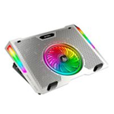 BASE ENFRIADORA FROOST EPIC BE670 / ALTURA AJUSTABLE 5 NIVELES / LAPTOP DE 15.6 PULG / 5 VENTILADORES / 10 MODOS DE ILUMINACION 