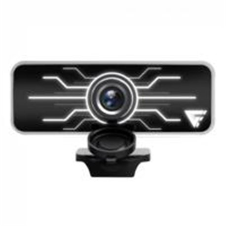 WEBCAM GAME FACTOR WG400, LED, FULL HD, 30FPS, MICRÓFONO, TAPÓN, NEGRA.