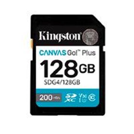 MEMORIA FLASH SD KINGSTON SDXC CANVAS GO PLUS 128GB 200MB/S C10 UHS-I U3 V30 (SDG4/128GB)