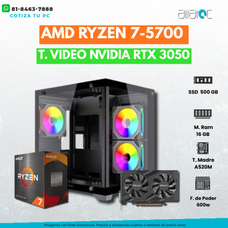 CPU GAMER RYZEN 5 5600 RTX 3050 6GB 16GB 1TB