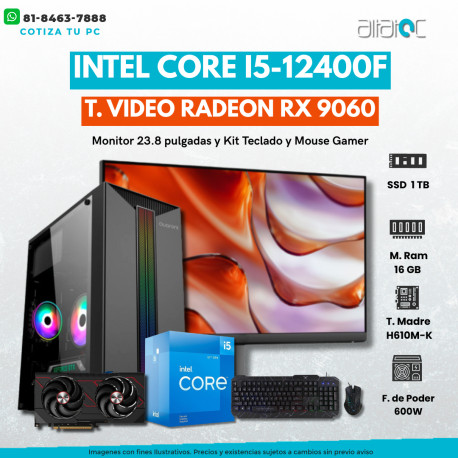 PC GAMER COMPLETA CORE I3 RADEON RX-6400 4GB 16GB 500GB PANTALLA FULL HD
