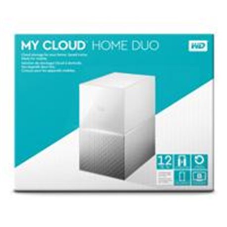 DD EXT ETHERNET 12TB WD MY CLOUD HOME DUO 3.5/2USB3.0 EXP/RAID/COPIA SEG AUTOM/CONTRASEÑA/WIN-MAC