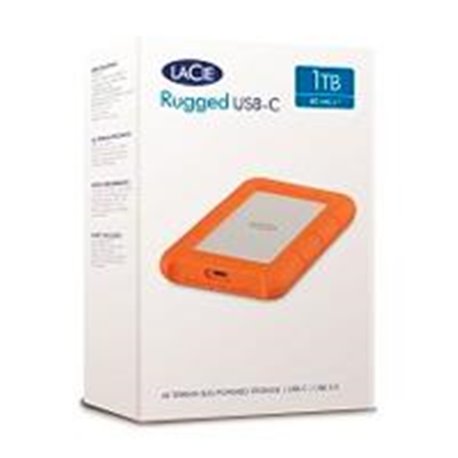 DD EXTERNO LACIE RUGGED USB-C 1TB 2.5 USB 3.1 CONTRAGOLPES, AGUA Y POLVO IP67 NARANJA/BLANCO WINDOWS/MAC