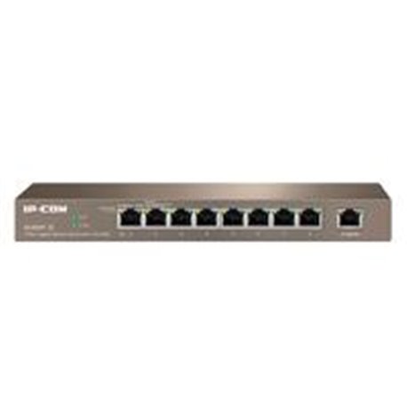 SWITCH G1009P IP-COM NO ADMINISTRABLE 8 PUERTOS 10/100/1000 MBPS, 8-POE, AF/AT, POE 99W