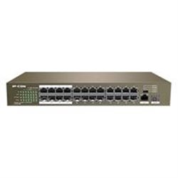 SWTICH F1126P-24-250W IP-COM, 24 PUERTOS POE FAST ETHERNET, (AF, AT) + 1 GE + 1 PUERTO SFP, METAL, 13 PULGADAS, POE 250 W, MODOS