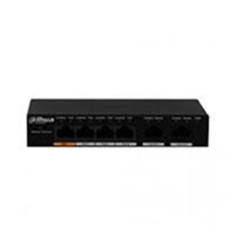 SWITCH POE/ DAHUA  4 PUERTOS/ 2 PUERTOS UPLINK ETHERNET/ SWITCHING 1.8G/ 60 WATTS/ SOPORTA IEEE 802.3AF/ IEEE 802.3AT/ HI-POE
