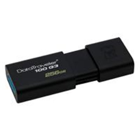 MEMORIA KINGSTON 256GB USB 3.0 ALTA VELOCIDAD / DATATRAVELER 100 G3 NEGRO