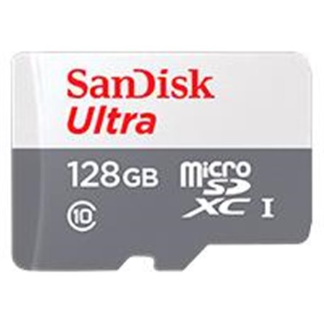 MEMORIA SANDISK 128GB MICRO SDXC ULTRA 100MB/S CLASE 10 C/ADAPTADOR