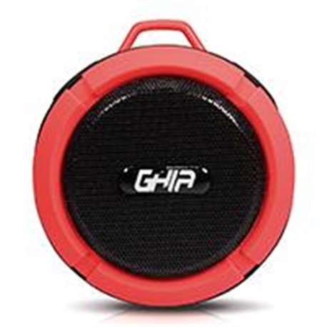 BOCINA BLUETOOTH STORM WATERPROOF GHIA ROJA 3W RMS RADIO FM MICRO SD CARD