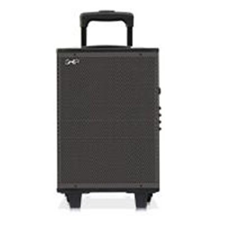 BAFLE AMPLIFICADO RECARGABLE BOCINA PROFESIONAL DE 8 PULG 6800W PMPO PORTATIL CON RUEDAS, CAJN DE MADERA Y MANIJA RETRACTIL BT/ 