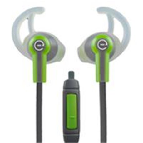 AUDÍFONOS DEPORTIVOS IN-EAR CON MICRÓFONO EASY LINE BY PERFECT CHOICE VERDE/GRIS
