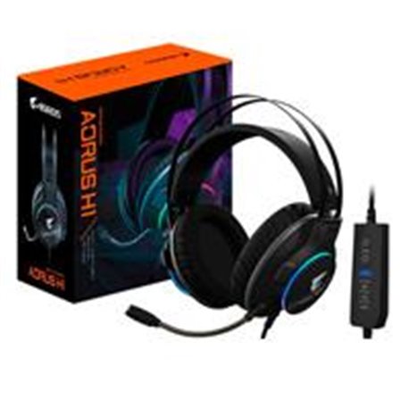 AUDIFONOS GIGABYTE TIPO DIADEMA CON MICROFONO AORUS H1 / USB 2.0/ CANAL 7.1/ ALTO RENDIMIENTO / GAMER
