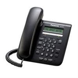 TELEFONO IP PROPIETARIO PANASONIC PANTALLA LCD DE 1 LINEA 3 TECLAS DE FUNCIONES PROGRAMABLES 2 PUERTOS ETHERNET, NEGRO ADAPTADOR