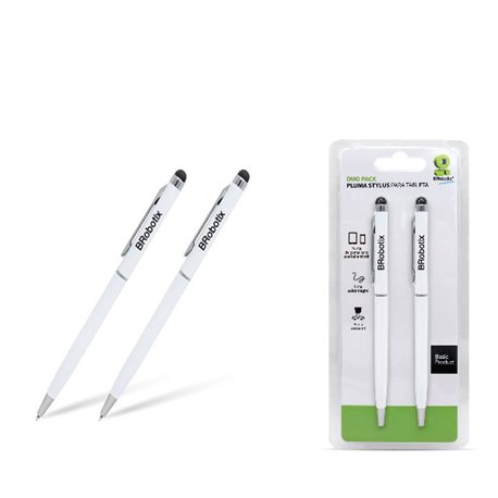 PLUMA STYLUS BROBOTIX PARA TABLETA  DUO PACK  BLANCA