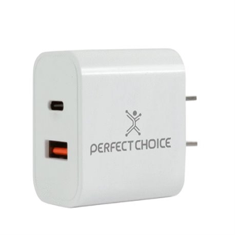 ADAPTADOR DE CORRIENTE 20W PERFECT CHOICE PARA SMARTPHONE Y TABLET