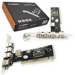TARJETA PCI A 5 PUERTOS USB 2.0 4 EXTERNOS 1 PUERTO INTERNO XMEDIA