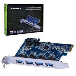 TARJETA PCI EXPRESS A 4 PUERTOS USB 3.0 4 EXTERNOS XMEDIA